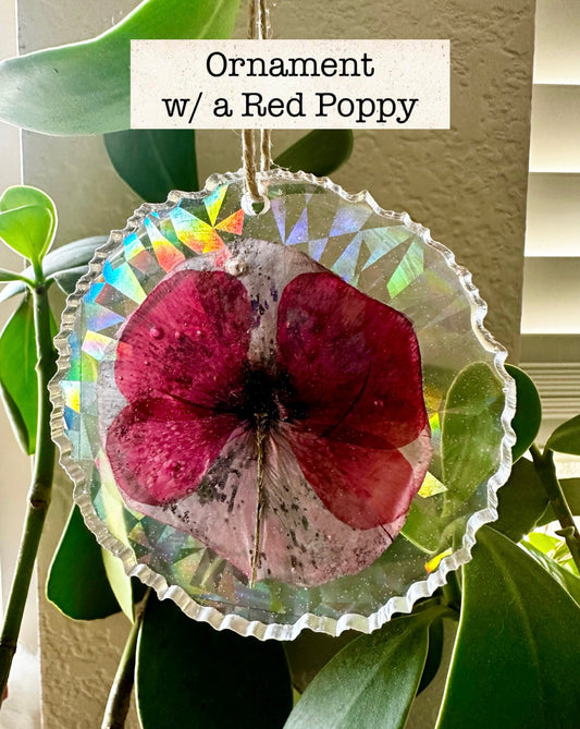 Ornament _ Red Poppy (holographic)