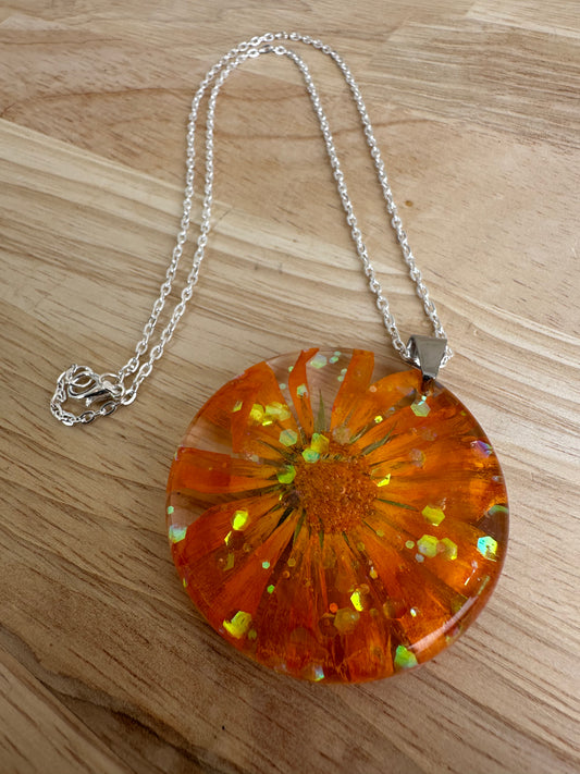 Necklace _ Orange Cosmo & Glitter