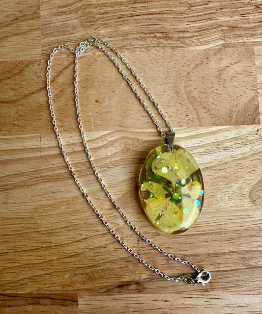 Necklace _ Yellow Pansy & Glitter